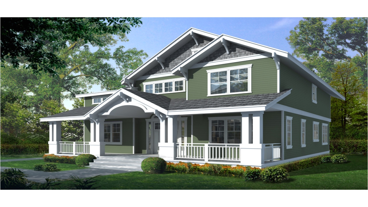 Craftsman Home Plans with Porch Craftsman Bungalow House Two Story Craftsman House Plan