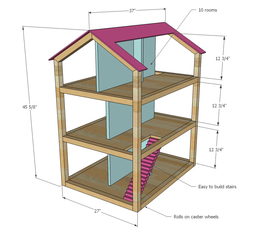 Doll House Plans for Barbie Ana White Dream Dollhouse Diy Projects Doll House Plans for Barbie Ana White Dream Dollhouse Diy Projects