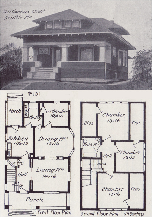 Early 1900s House Plans 1908 Hip Roofed Craftsman Bungalow Plan Vintage Seattle Early 1900s House Plans 1908 Hip Roofed Craftsman Bungalow Plan Vintage Seattle