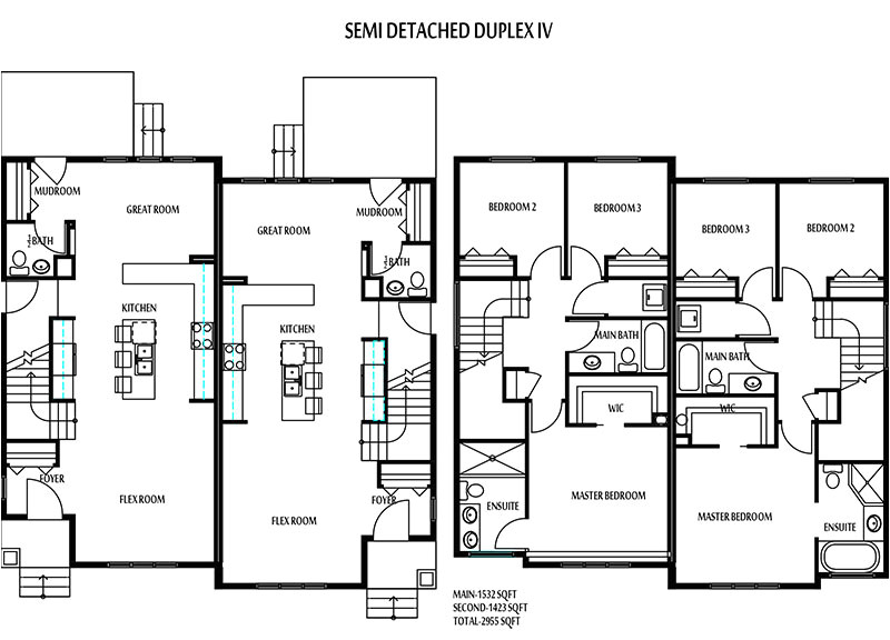 Floor Plans for Semi Detached Houses Edmonton Duplexes or Semi Detached Homes Blueprints Floor Plans for Semi Detached Houses Edmonton Duplexes or Semi Detached Homes Blueprints