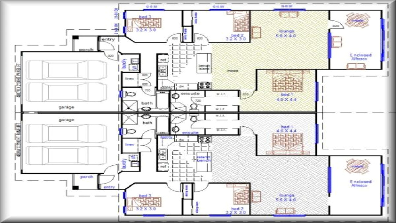 Garage Homes Floor Plans Duplex House Plans with Garage Duplex House Plans Designs