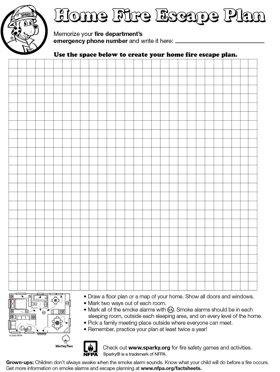 Home Escape Plan Grid Make Your Own Home Fire Escape Plan