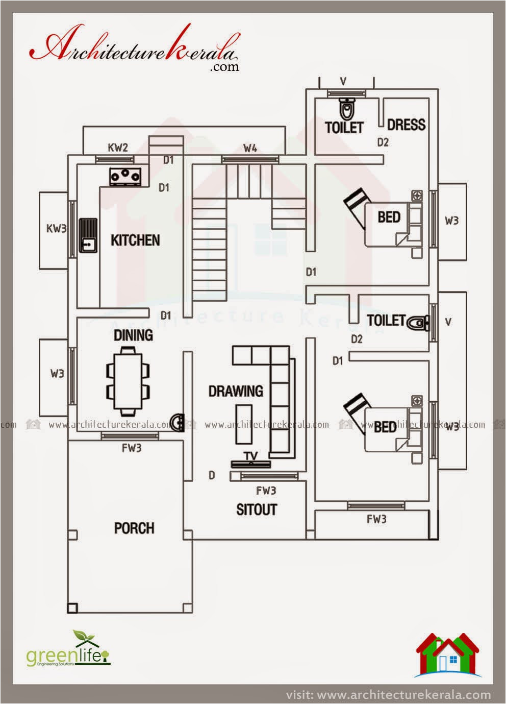 Home Plan Elevation00 Sq Ft Below 2000 Square Feet House Plan and Elevation Home Plan Elevation00 Sq Ft Below 2000 Square Feet House Plan and Elevation