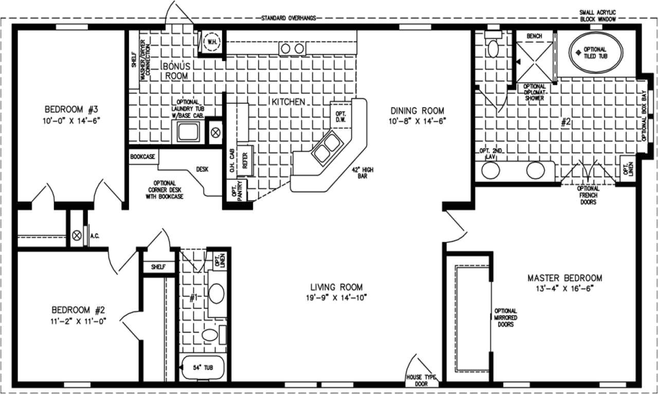 Home Plan00 Square Feet 1250 Sq Ft Bungalow House Plans