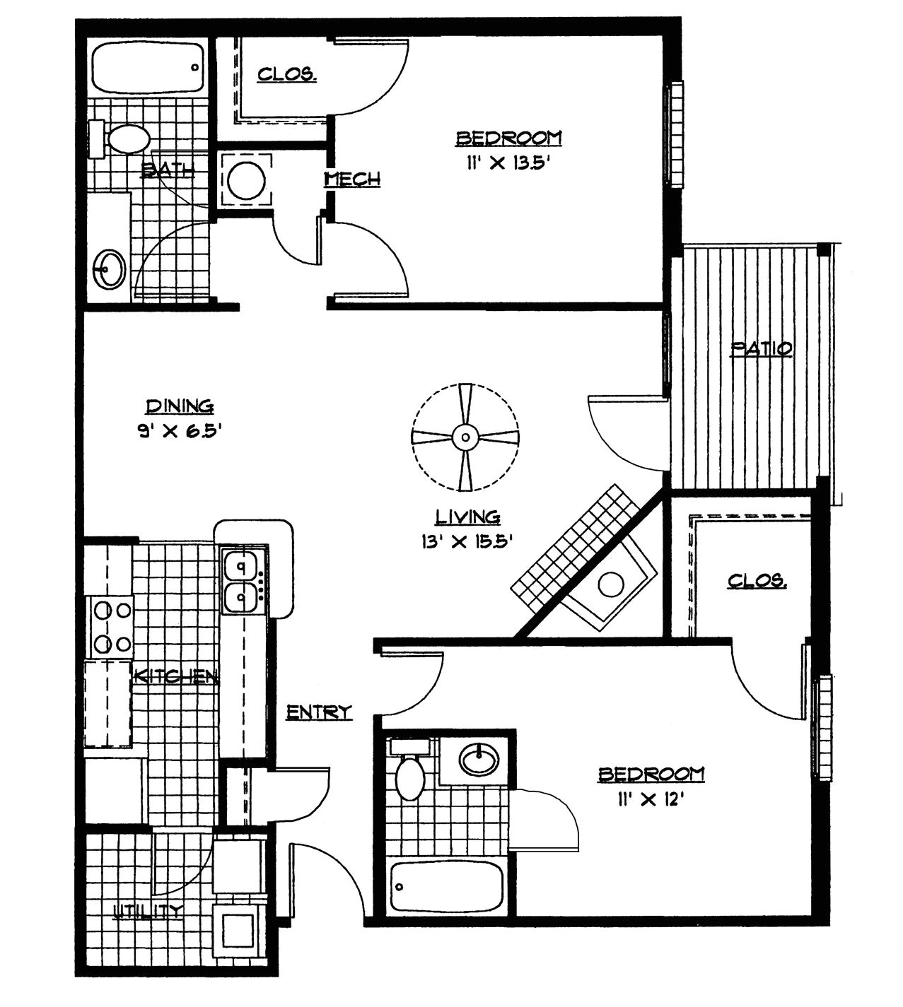 Home Plans Pdf Small House Floor Plans 2 Bedrooms Bedroom Floor Plan