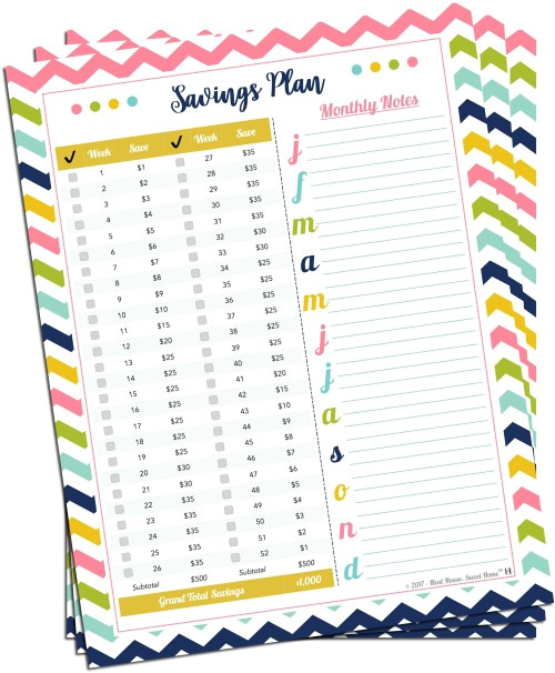 Home Savings Plan 52 Week Savings Plan Free Printable Home organization Home Savings Plan 52 Week Savings Plan Free Printable Home organization