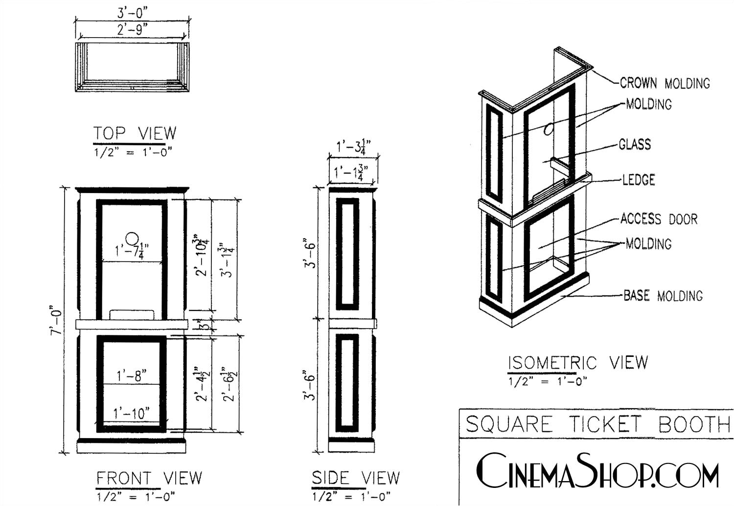 Home theater Ticket Booth Plans C Cinemashop Home theater Ticket Booths