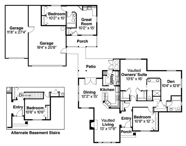 House Plans with Detached Guest Suite Detached Guest Cottage or In Law Suite House Plan Hunters