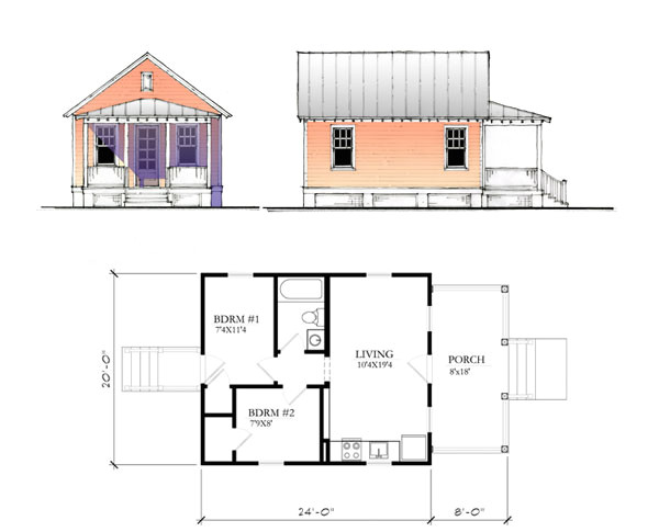Katrina Home Plan the Katrina Cottage Model 480