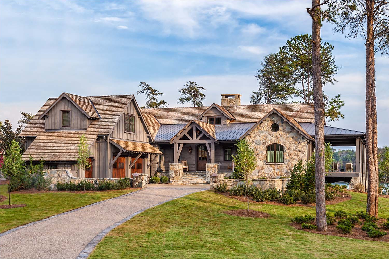 Lake Keowee House Plans Timber Frame Home with Farmhouse Interiors Overlooking