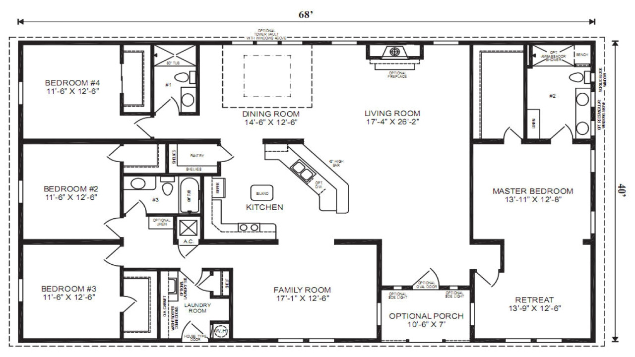 Large Modular Home Floor Plans Single Wide Mobile Home Floor Plans 3 Bedroom
