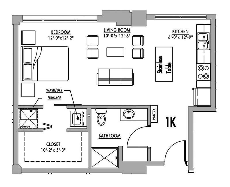 Loft Home Floor Plans Floor Plan 1k Junior House Lofts