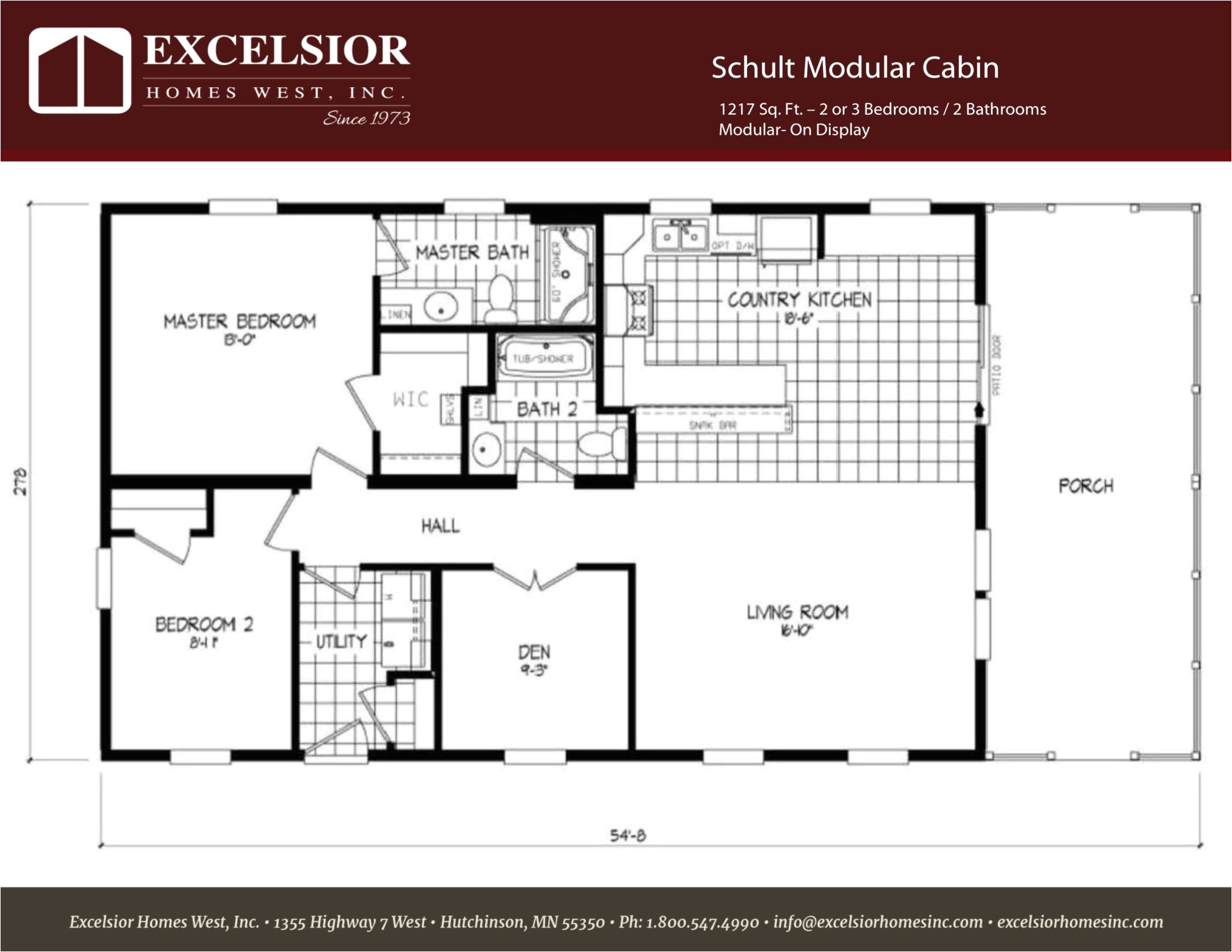 Mobile Homes Floor Plans Schult Modular Cabin Excelsior Homes West Inc