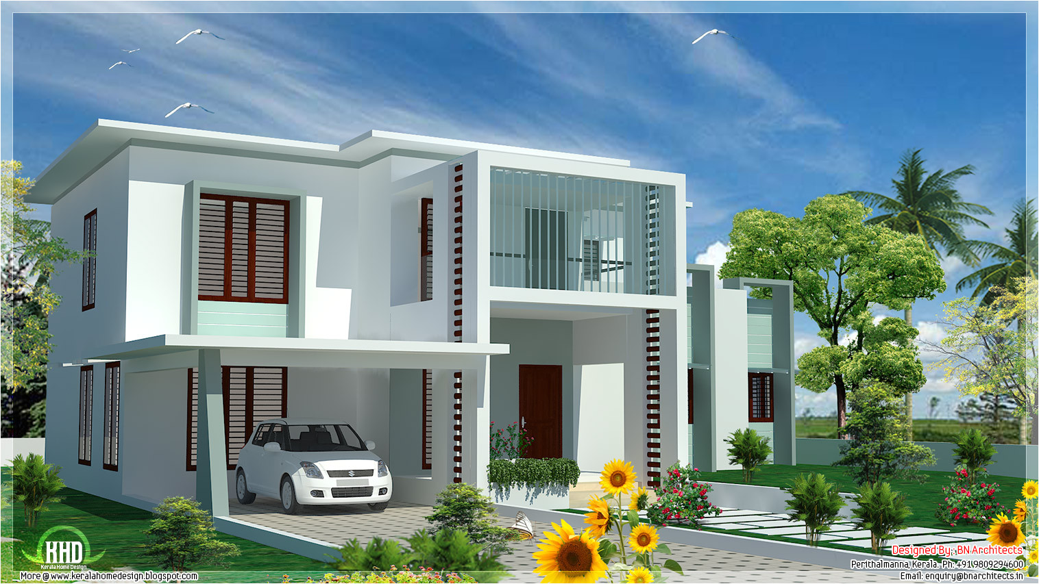 Modern Flat Roof Home Plans 4 Bedroom Modern Flat Roof House Kerala Home Design and