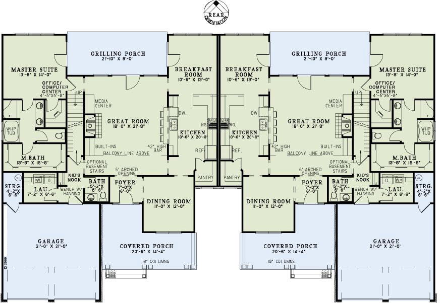 Multi Family Home Floor Plans Multi Family Plan 82263 at Familyhomeplans Com Multi Family Home Floor Plans Multi Family Plan 82263 at Familyhomeplans Com