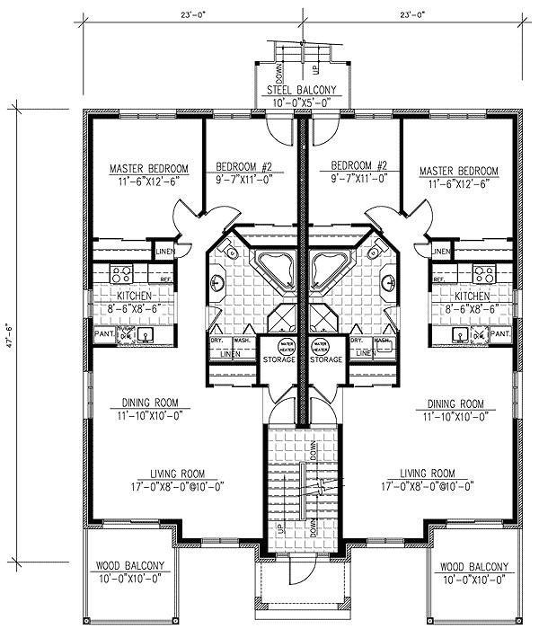 Multi Family Home Floor Plans Six Plex Multi Family Home Plan 90146pd 1st Floor