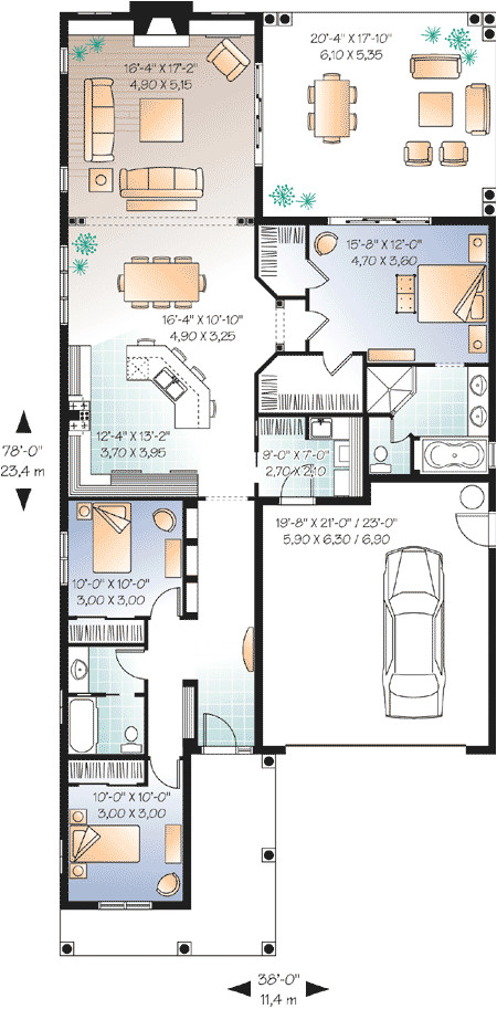 Narrow Lot Home Plans Narrow Lot Florida House Plan 21650dr 1st Floor Master