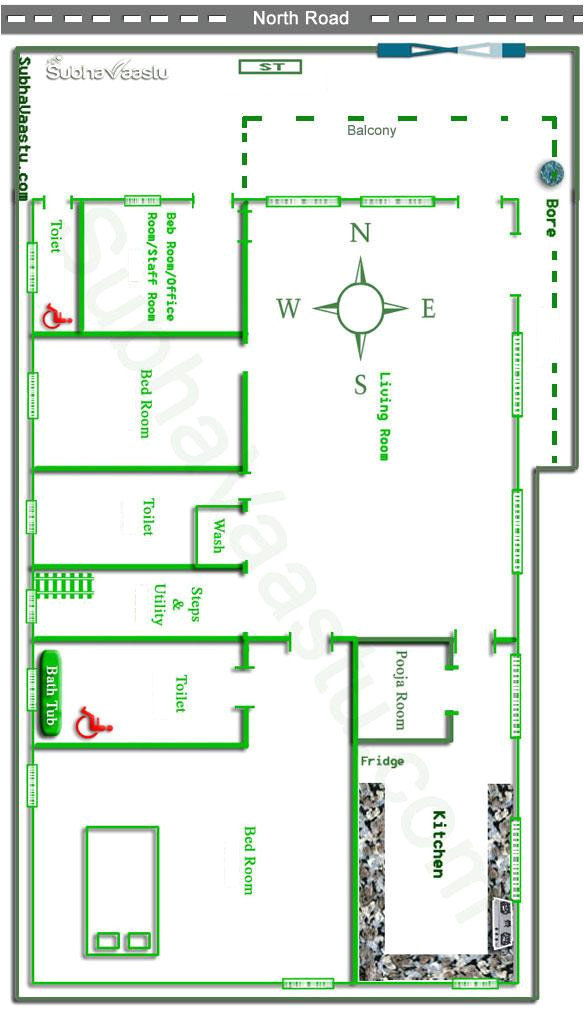 North Facing Home Plans north Facing Vastu House Plan Subhavaastu Com