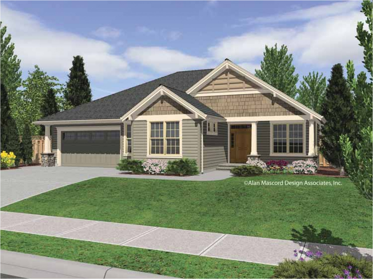 One Story Craftsman Style Home Plans Rustic Single Story Homes Single Story Craftsman Home