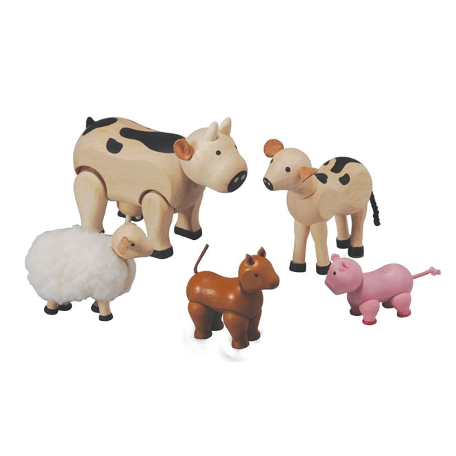 Plan toys Farm House Plan toys Farm Animals Set 7135 Wooden Farm Animals