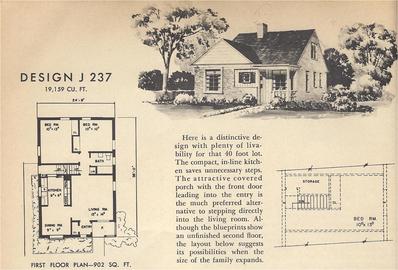 Retro Home Plans Vintage House Plans J237 Retro Home Plans Vintage House Plans J237