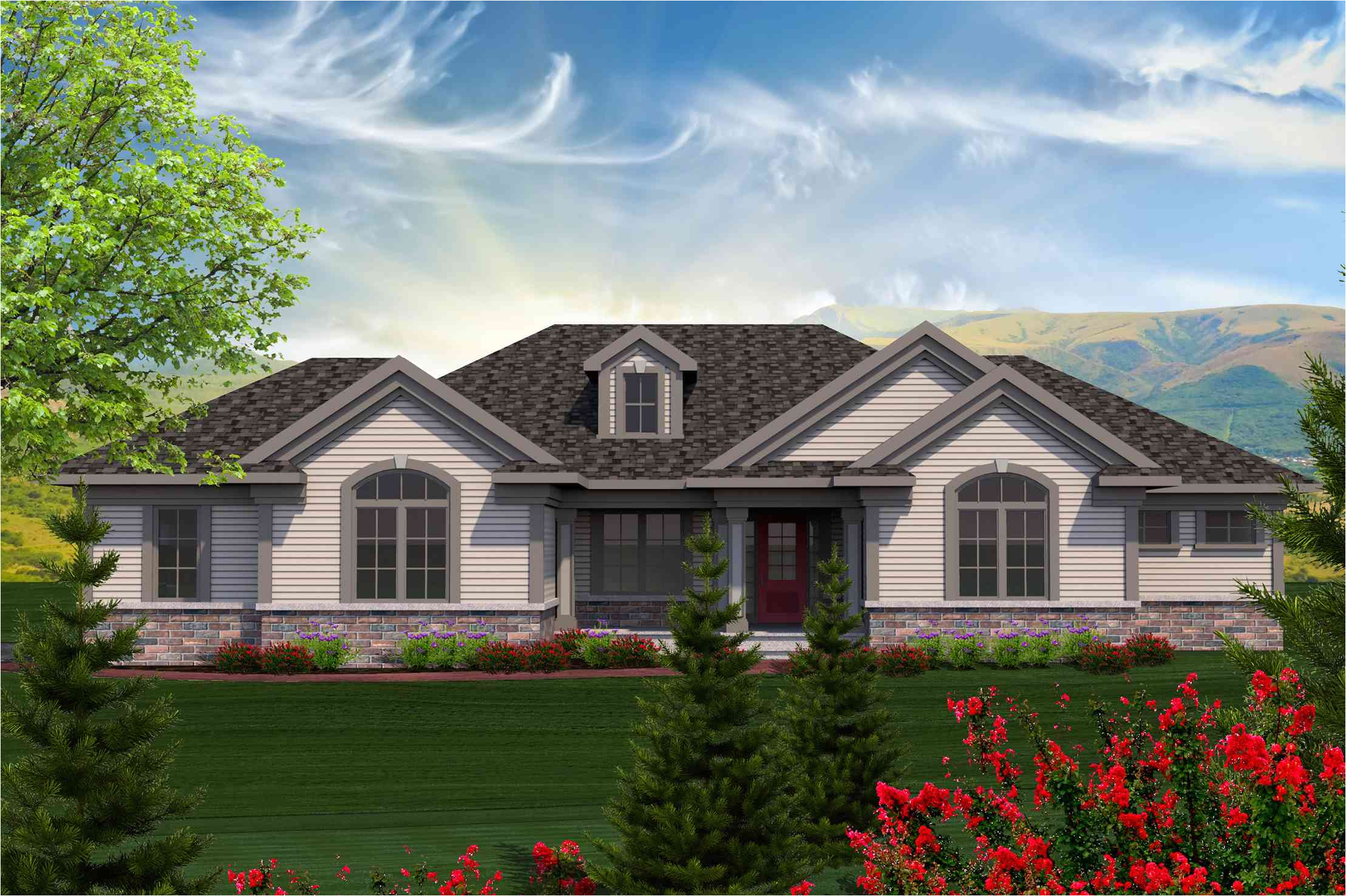 Side Load Garage Ranch House Plans Open Concept Home with Side Load Garage 89912ah 1st