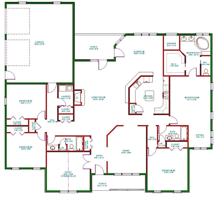 Single Level Home Plans Traditional Ranch House Plan Single Level One Story Ranch