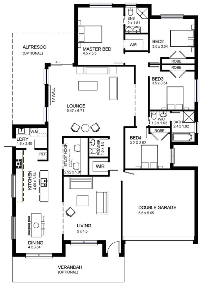 Single Storey Home Floor Plans One Storey Modern House Plans Homes Floor Plans