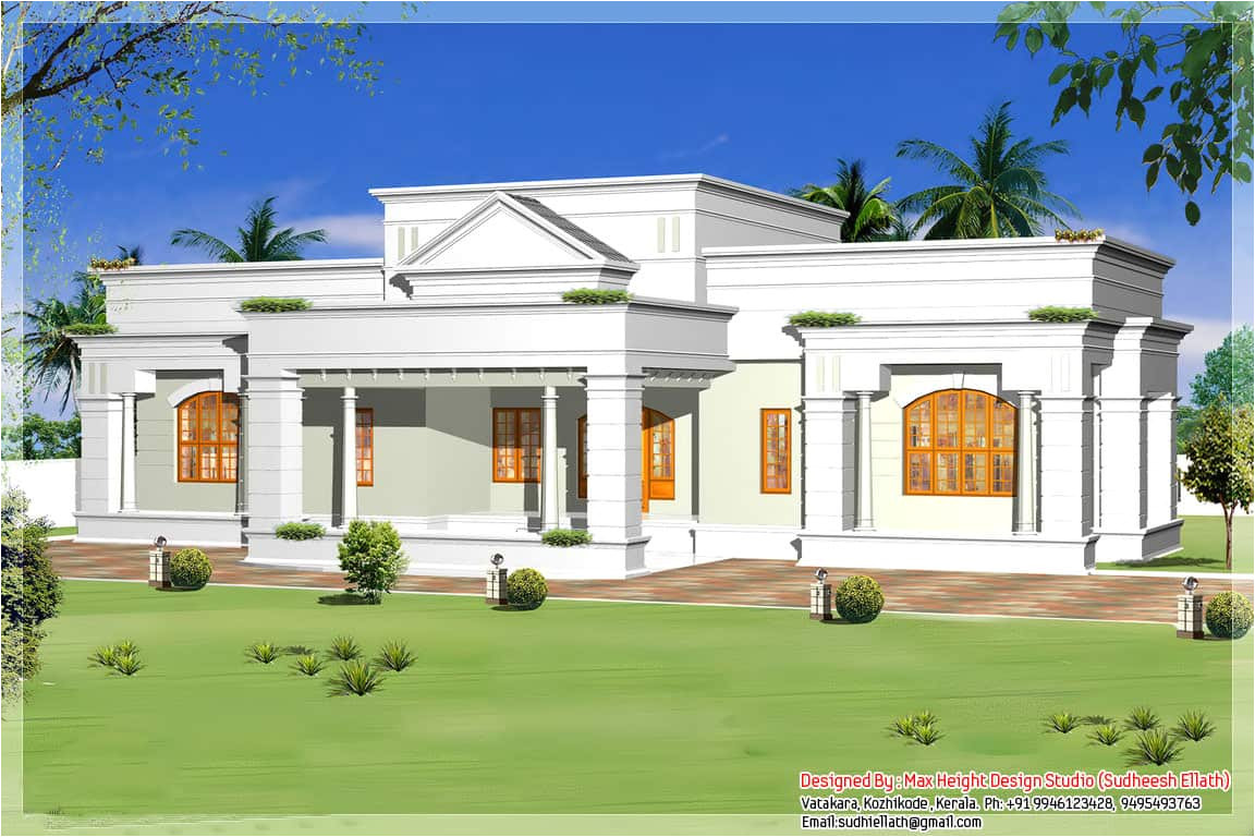 Single Storey Home Plans Single Storey Kerala House Model with Kerala House Plans