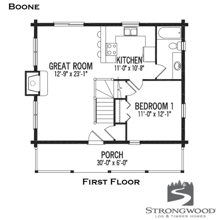 Strongwood Log Homes Floor Plans Boone Floor Plan First Floor Strongwood Log Timber Homes