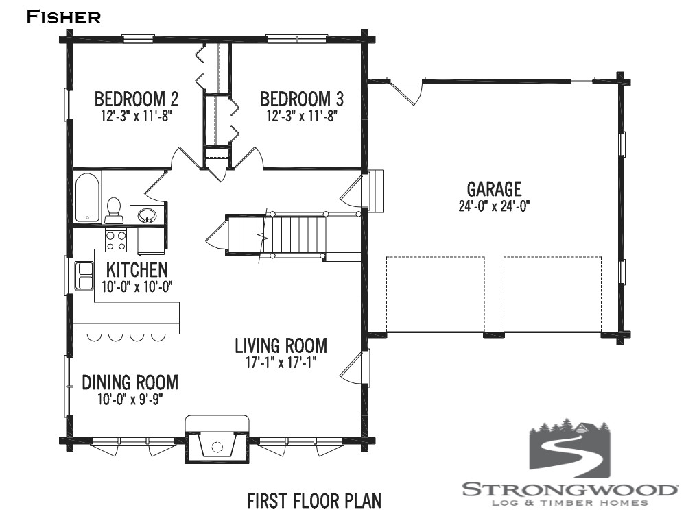 Strongwood Log Homes Floor Plans Fisher Floor Plan First Floor Strongwood Log Timber