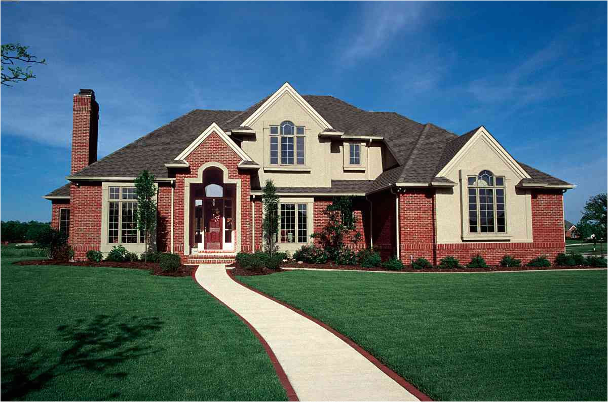 Stucco Home Plan Interplay Of Brick and Stucco 4160db Architectural Stucco Home Plan Interplay Of Brick and Stucco 4160db Architectural