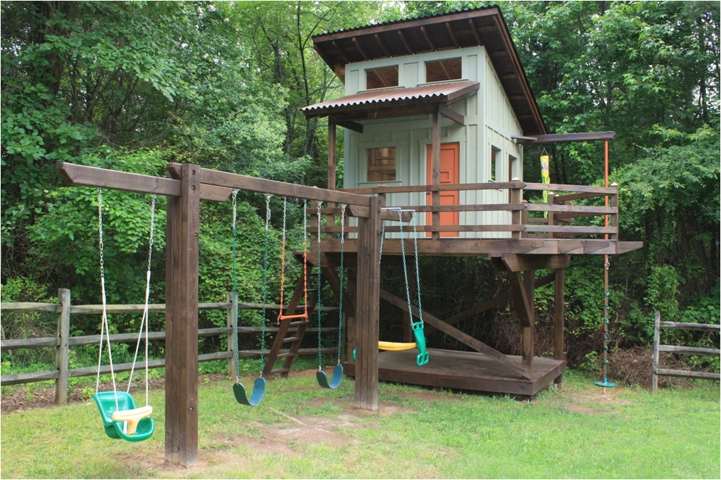 Swing Set Tree House Plans Swing Set Tree House Plans New Playhouse and Swing Fine