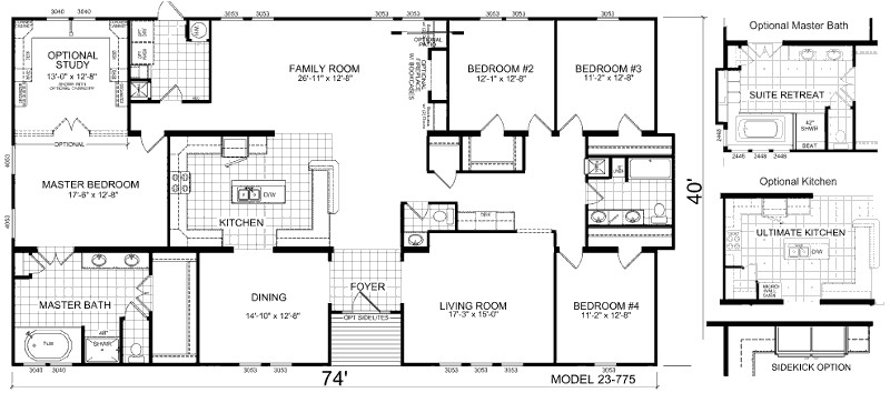 Triple Wide Manufactured Homes Floor Plans Triple Wide Mobile Home Floor Plans Manufactured