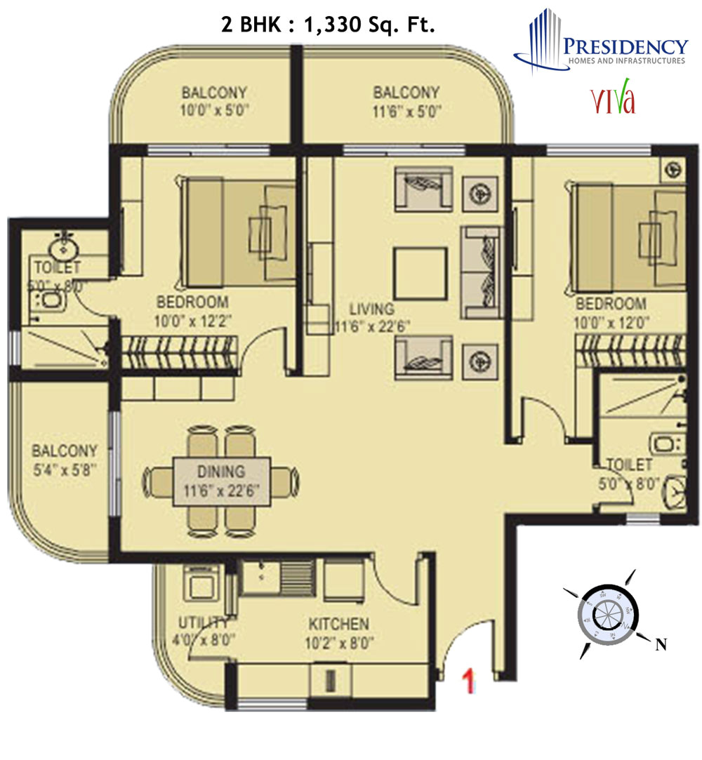 Two Bhk Home Plans Presidency Viva 2 and 3 Bedroom Flats Apartments Two Bhk Home Plans Presidency Viva 2 and 3 Bedroom Flats Apartments