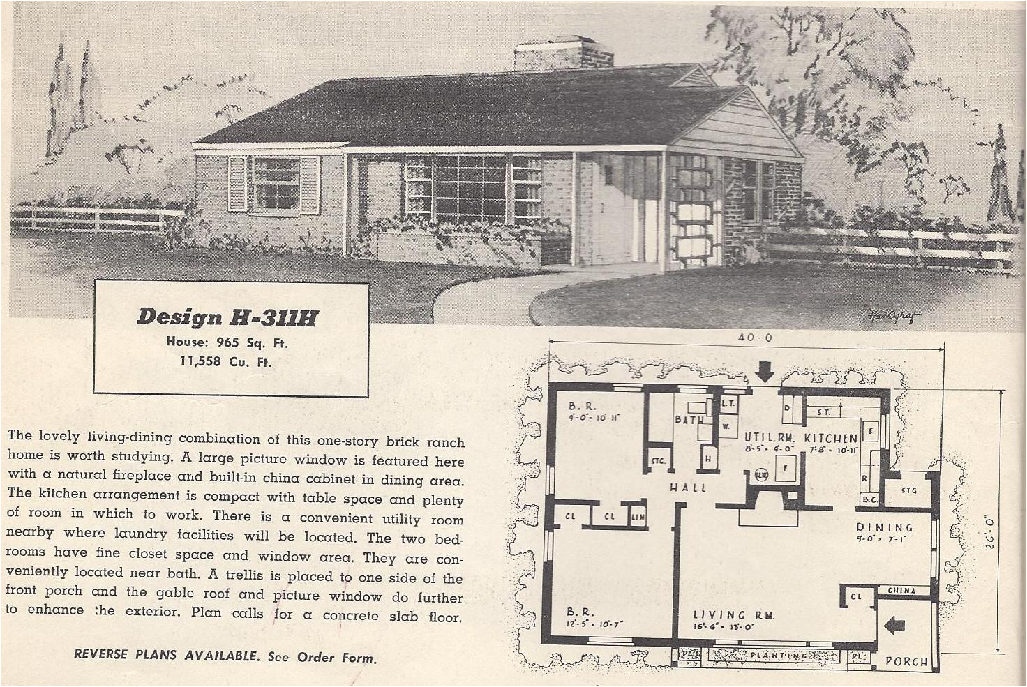 Vintage Home Plans Designs Vintage House Plans 311h