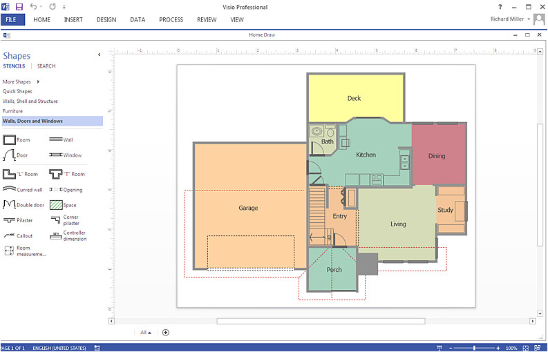 Visio Home Plan How to Create A Ms Visio Floor Plan Using Conceptdraw Pro