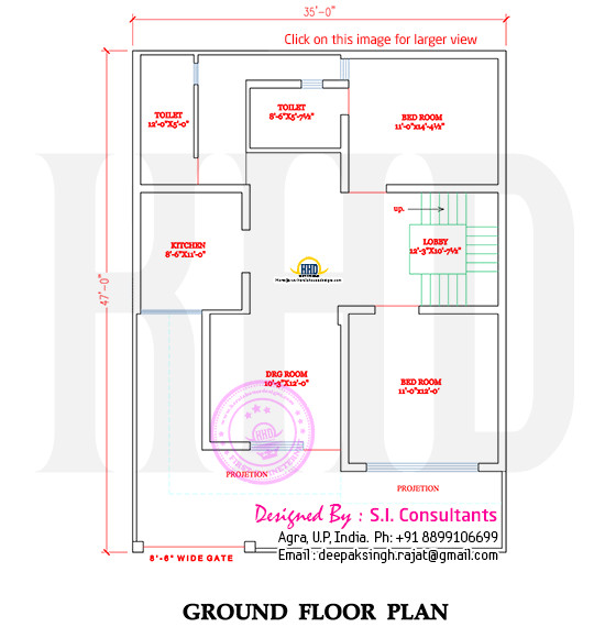 Www Indian Home Design Plan Com north Indian Style Flat Roof House with Floor Plan