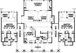 1 Level House Plans with 2 Master Suites Dual Master Bedrooms 15705ge 1st Floor Master Suite