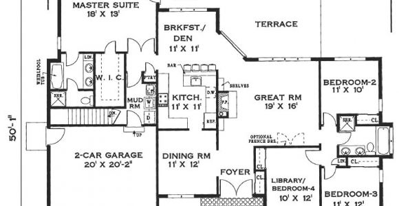 1 Story Home Floor Plan Elegant One Story Home 6994 4 Bedrooms and 2 5 Baths