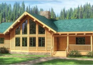 1 Story Log Home Plans Fall River Log Home Plan Mywoodhome Com