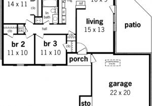 1000 Square Foot Home Floor Plans Ranch Style House Plan 3 Beds 2 Baths 1000 Sq Ft Plan