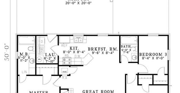 1100 Sq Ft Home Plans Ranch Style House Plan 3 Beds 2 Baths 1100 Sq Ft Plan