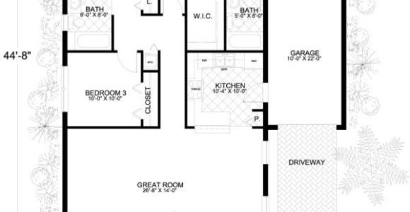 1250 Sq Ft House Plans Mediterranean Style House Plan 3 Beds 2 Baths 1250 Sq Ft