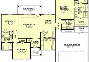 1500 Sq Ft House Plans 3 Bedrooms 1100 Square Feet 1500 Square Feet 3 Bedroom House Plan