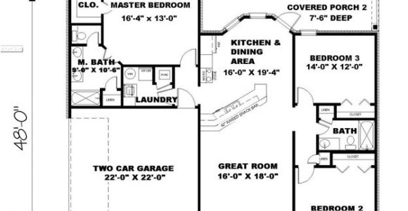 1500 Sq Ft House Plans 3 Bedrooms Ranch Plan 1 500 Square Feet 3 Bedrooms 2 Bathrooms