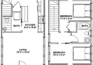 16×28 House Plans 16×28 Tiny House 2 Bedroom Pdf Floor Plan 810 16×28 House Plans 16×28 Tiny House 2 Bedroom Pdf Floor Plan 810