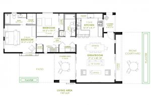 2 Bdrm House Plans Modern 2 Bedroom House Plan