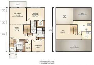 2 Bedroom 2 Bath with Loft House Plans 2 Bedroom Loft Apartment Floor Plans Latest