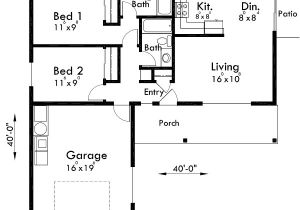 2 Bedroom and 2 Bathroom House Plans Adu Small House Plan 2 Bedroom 2 Bathroom 1 Car Garage
